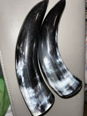 2 Buffalo Horn Drinking Cups/ Viking Drinking Cup/ Hand Crafted/ Water Bufffalo - Image 1