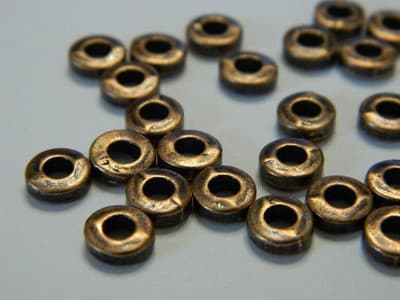 10x 6MM BIG HOLE Thick Walled Tibet Style Copper Beads. - Thumbnail 2