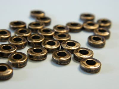 10x 6MM BIG HOLE Thick Walled Tibet Style Copper Beads. - Thumbnail 3