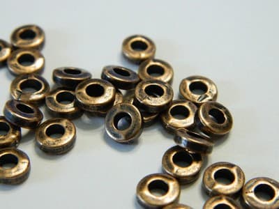 10x 6MM BIG HOLE Thick Walled Tibet Style Copper Beads. - Thumbnail 4