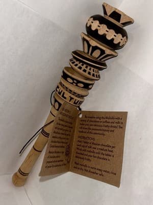 10” Authentic Hand carved Hot chocolate Molinillo - Thumbnail 3