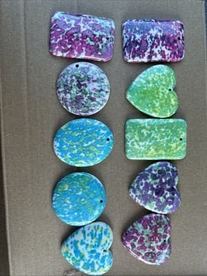 38 MM Flat back resin Pendant /Druzy Agate - Caboch. - Image 1