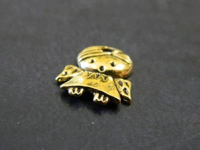 14MM Golden Tibet Style Guardian Angel Tab Charm Pendants - New Gold Toned - Thumbnail 4