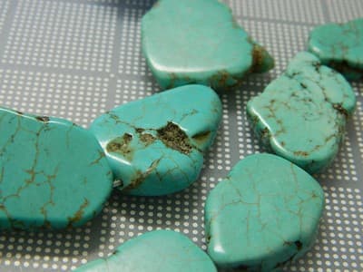 Big Natural Howlite Nugget Beads - Blue Turquoise Howlite Nugget Beads - 5 - Image 1
