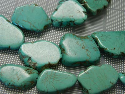 Big Natural Howlite Nugget Beads - Blue Turquoise Howlite Nugget Beads - 5 - Thumbnail 2
