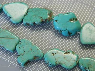 Big Natural Howlite Nugget Beads - Blue Turquoise Howlite Nugget Beads - 5 - Thumbnail 3