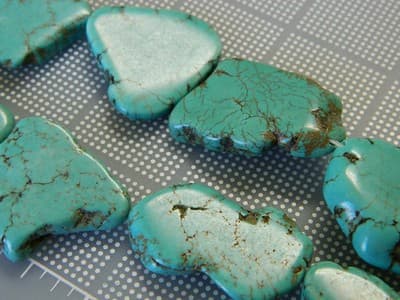 Big Natural Howlite Nugget Beads - Blue Turquoise Howlite Nugget Beads - 5 - Thumbnail 5