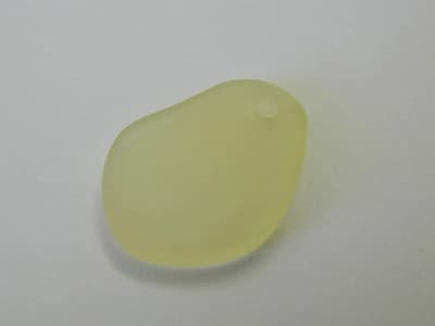 26MM / 2 Pieces Golden Yellow Sea Glass Drop Pendant - Yellow Frosted Sea Glass - Thumbnail 4