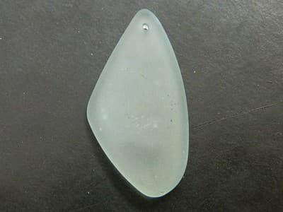 50MM Clear White Big Sea Glass Drop Pendant -Clear Man Made Frosted Sea Glass - Image 1
