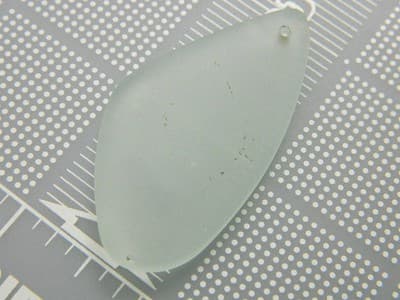 50MM Clear White Big Sea Glass Drop Pendant -Clear Man Made Frosted Sea Glass - Thumbnail 2