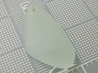 50MM Clear White Big Sea Glass Drop Pendant -Clear Man Made Frosted Sea Glass - Thumbnail 4