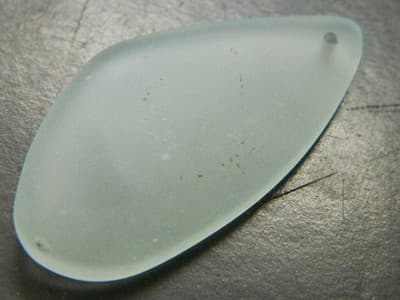 50MM Clear White Big Sea Glass Drop Pendant -Clear Man Made Frosted Sea Glass - Thumbnail 3