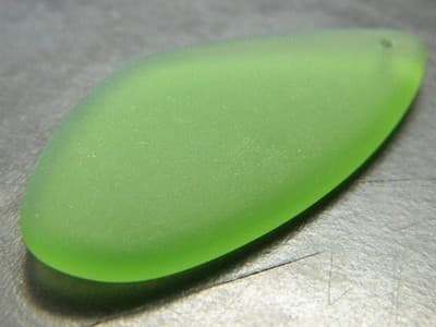 50MM Emerald Green Big Sea Glass Drop Pendant - Green Man Made Frosted Sea - Thumbnail 3