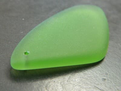 50MM Emerald Green Big Sea Glass Drop Pendant - Green Man Made Frosted Sea - Thumbnail 5