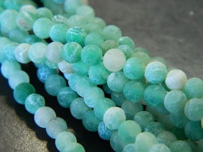 4MM Light Green Crackle Agate Beads - Natural Crackle Agate Gemstone Beads - - Image 1