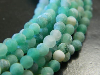 4MM Light Green Crackle Agate Beads - Natural Crackle Agate Gemstone Beads - - Thumbnail 4