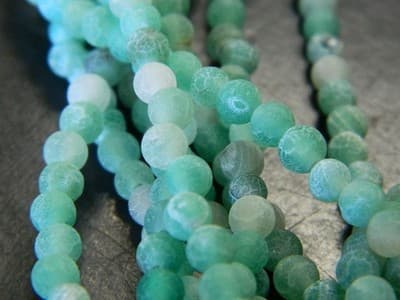 4MM Light Green Crackle Agate Beads - Natural Crackle Agate Gemstone Beads - - Thumbnail 5