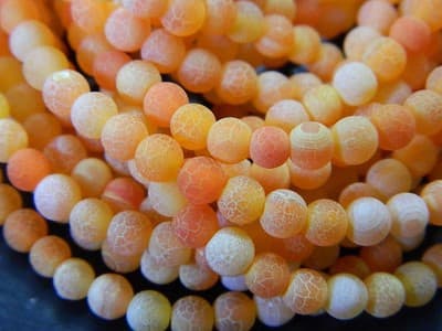 4MM Orange Crackle Agate Beads - Natural Crackle Agate Gemstone Beads - Healing - Thumbnail 6