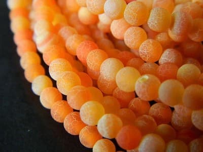 4MM Orange Crackle Agate Beads - Natural Crackle Agate Gemstone Beads - Healing - Thumbnail 7