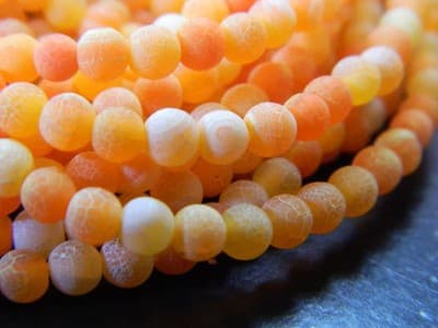 4MM Orange Crackle Agate Beads - Natural Crackle Agate Gemstone Beads - Healing - Thumbnail 5