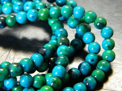 4MM Round Sea Green Chrysocolla Gemstone Beads - Chrysocolla Beads - Gemstone - Image 1