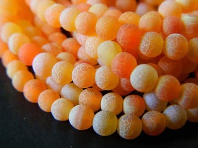 4MM Orange Crackle Agate Beads - Natural Crackle Agate Gemstone Beads - Healing - Thumbnail 8