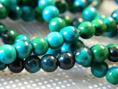4MM Round Sea Green Chrysocolla Gemstone Beads - Chrysocolla Beads - Gemstone - Thumbnail 2