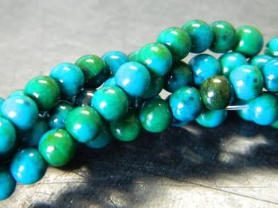 4MM Round Sea Green Chrysocolla Gemstone Beads - Chrysocolla Beads - Gemstone - Thumbnail 3