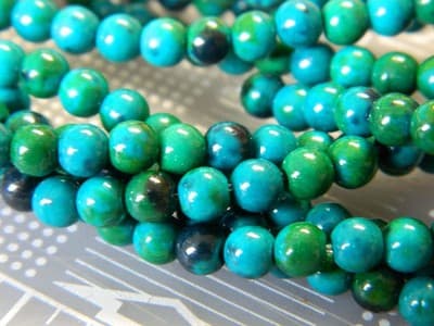 4MM Round Sea Green Chrysocolla Gemstone Beads - Chrysocolla Beads - Gemstone - Thumbnail 5