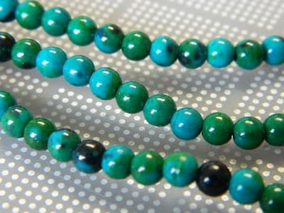 4MM Round Sea Green Chrysocolla Gemstone Beads - Chrysocolla Beads - Gemstone - Thumbnail 6