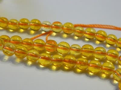 4MM Deep Yellow Round Citrine Quartz Gemstone Beads -Round Natural 4MM Citrine - Image 1