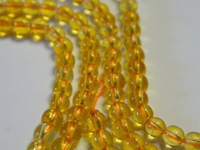 4MM Deep Yellow Round Citrine Quartz Gemstone Beads -Round Natural 4MM Citrine - Thumbnail 4