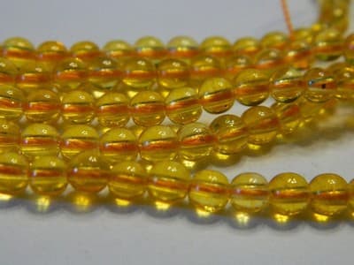 4MM Deep Yellow Round Citrine Quartz Gemstone Beads -Round Natural 4MM Citrine - Thumbnail 7