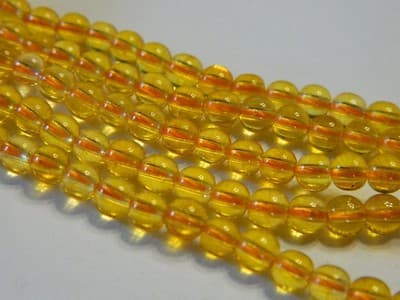 4MM Deep Yellow Round Citrine Quartz Gemstone Beads -Round Natural 4MM Citrine - Thumbnail 6