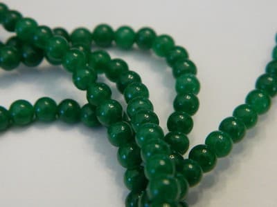 4MM Forest Green Natural Malaysia Jade Beads- Round Deep Green Malaysia Jade - Thumbnail 3