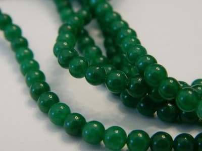 4MM Forest Green Natural Malaysia Jade Beads- Round Deep Green Malaysia Jade - Thumbnail 4