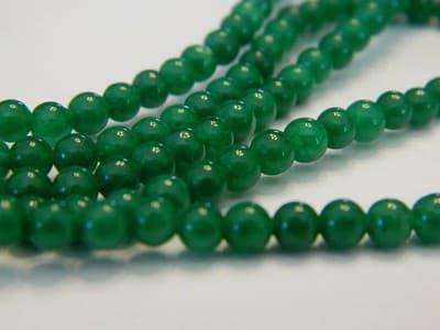 4MM Forest Green Natural Malaysia Jade Beads- Round Deep Green Malaysia Jade - Thumbnail 5