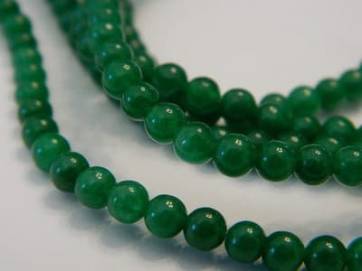 4MM Forest Green Natural Malaysia Jade Beads- Round Deep Green Malaysia Jade - Image 1