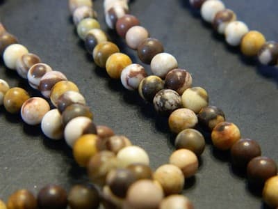 4MM Frosted Natural Zebra Jasper Round Gemstone Beads - Frosted Round Zebra - Image 1