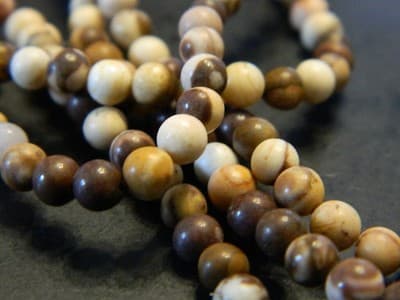 4MM Frosted Natural Zebra Jasper Round Gemstone Beads - Frosted Round Zebra - Thumbnail 6