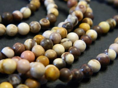 4MM Frosted Natural Zebra Jasper Round Gemstone Beads - Frosted Round Zebra - Thumbnail 8