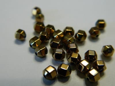 4MM Copper Hexagon Non-Magnetic Hematite Spacer Beads- Copper Color Plated - Thumbnail 2