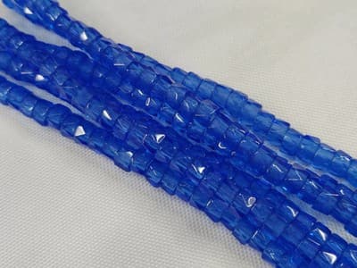 6MM Czech Fire Polished, Royal Blue, Bols Beads, Transparent, Luster - Thumbnail 3