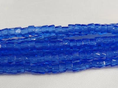 6MM Czech Fire Polished, Royal Blue, Bols Beads, Transparent, Luster - Image 1