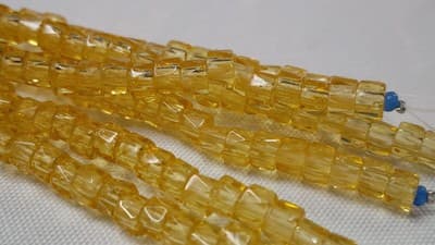 6MM Czech Fire Polished, Golden Rod, Bols Beads, Transparent, Luster - Thumbnail 2