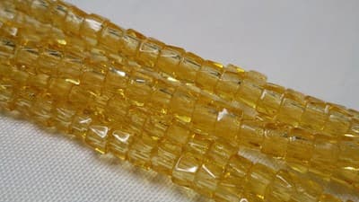 6MM Czech Fire Polished, Golden Rod, Bols Beads, Transparent, Luster - Image 1