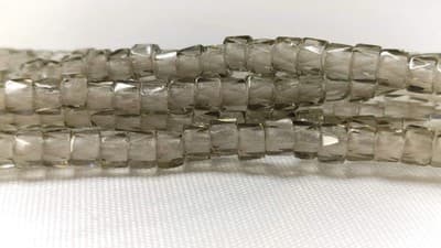 6MM Czech Fire Polished, Lt Grey, Bols Beads, Transparent, Luster Finish-Glass - Image 1