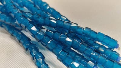 6MM Czech Fire Polished, Cerulean, Bols Beads, Transparent, Luster Finish-Glass - Image 1