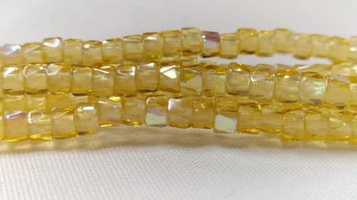6MM Czech Fire Polished, Lt Yellow, Bols Beads, Transparent, Luster - Image 1