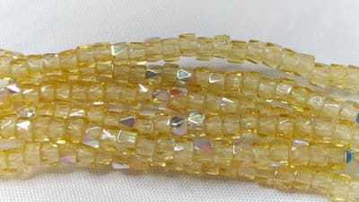 6MM Czech Fire Polished, Lt Yellow, Bols Beads, Transparent, Luster - Thumbnail 2